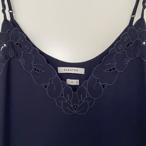Aritzia Babaton Embroidered Slip Dress - Navy, Size XS (Almost new) - Picture 2 of 3